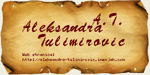 Aleksandra Tulimirović vizit kartica